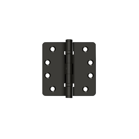 Deltana Pair of 4 x 4 x 1/4 Ball Bearing Radius Hinges with Non Removable Pin; Oil Rubbed Bronze Finish DSB4R4NB10B